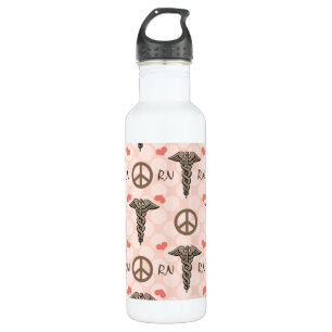 Peace Love Nurse Caduceus RN BPA Free Stainless Steel Water Bottle