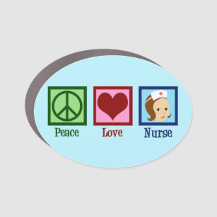 Peace Love Nurse Car Magnet