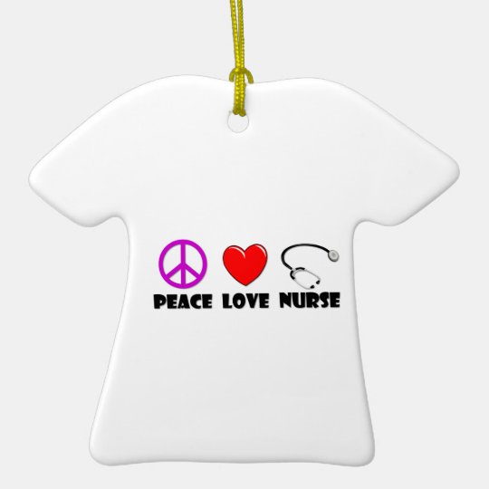 Peace Love Nurse Ceramic Ornament