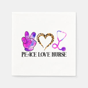 Peace Love Nurse – Cute Nurse Design Napkins