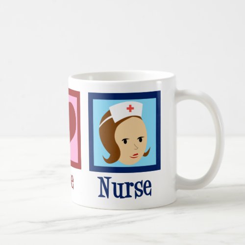 Peace Love Nurse Cute Nursing Coffee Mug