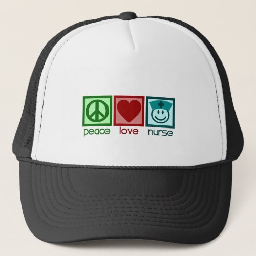 Peace Love Nurse Trucker Hat
