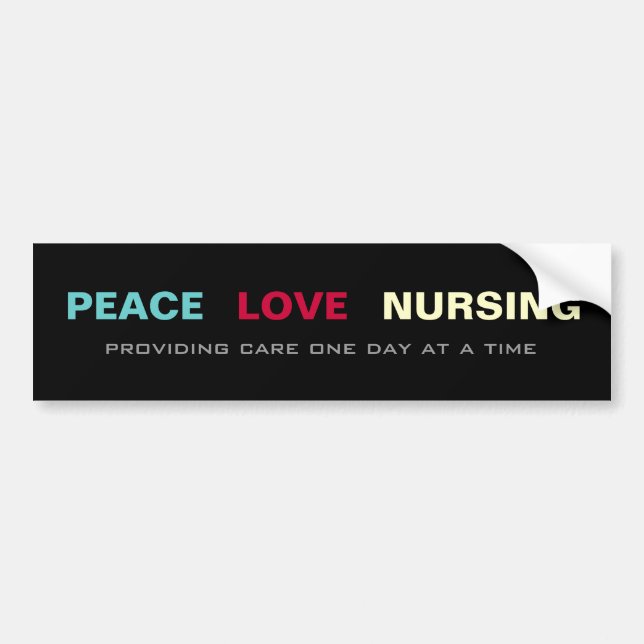 Peace Love Nursing Bumper Sticker (Front)