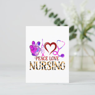 Peace Love Nursing – Cute Nurse Design Postcard