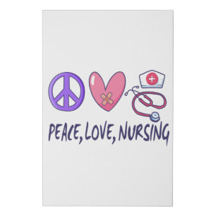 Peace Love Nursing Faux Canvas Print