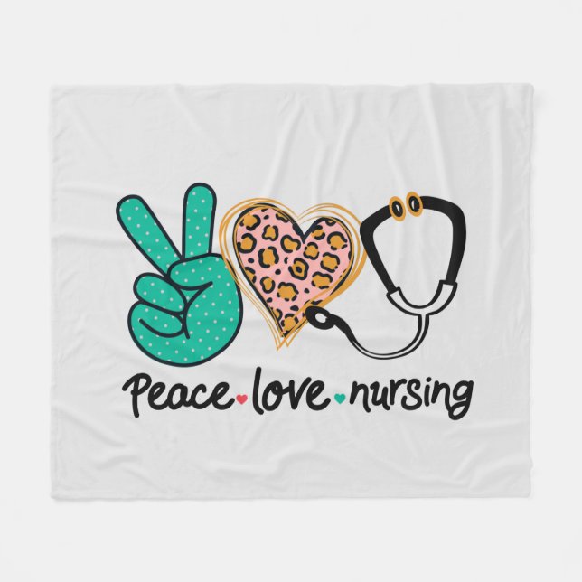 Peace Love Nursing Fleece Blanket (Front (Horizontal))