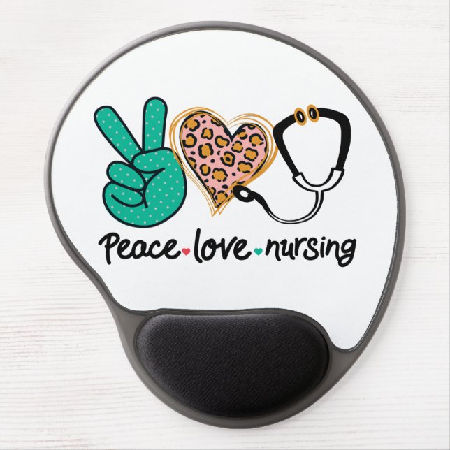 Peace Love Nursing Gel Mouse Pad (Front)