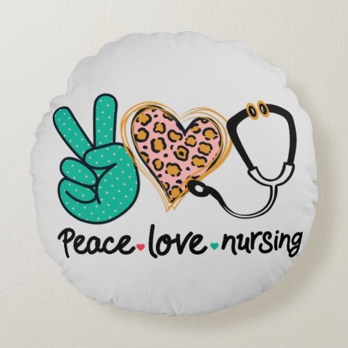 Peace Love Nursing Keepsake Round Pillow