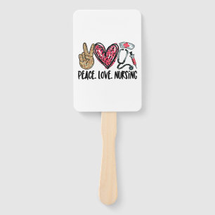 peace love nursing shirt hand fan