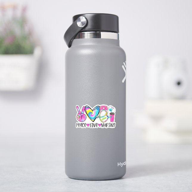 Peace Love Nursing Sticker in Rainbow Colors (HydroFlask)