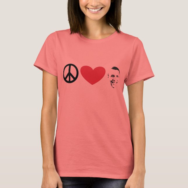 PEACE LOVE OBAMA T-Shirt (Front)
