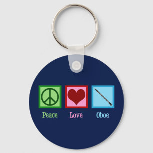 Peace Love Oboe Keychain