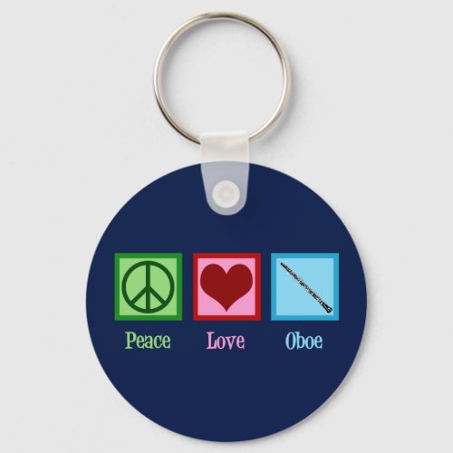 Peace Love Oboe Keychain