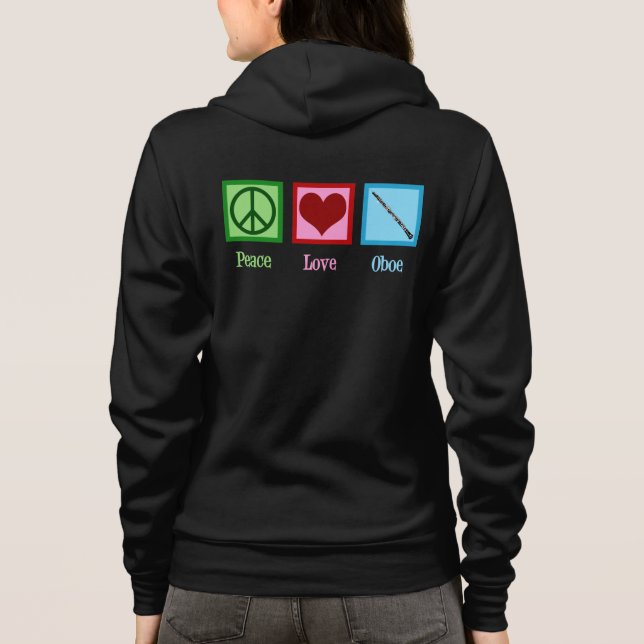 Peace Love Oboe Player Women's Hoodie (Back)