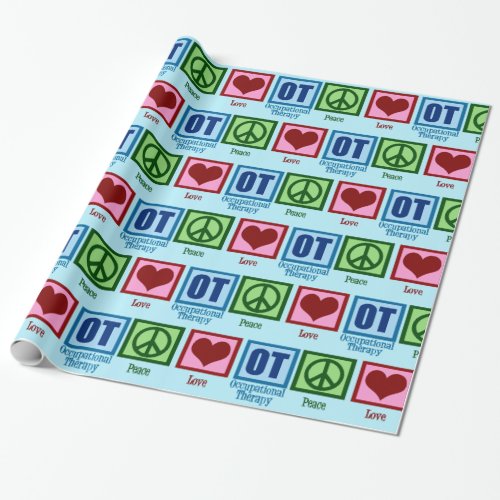 Peace Love Occupational Therapy Christmas Wrapping Paper