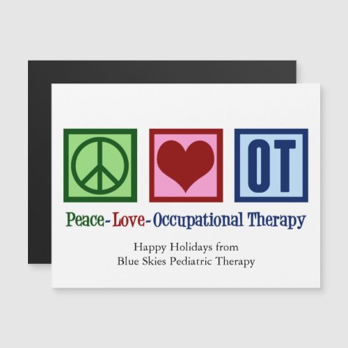 Peace Love Occupational Therapy Custom Magnet Card