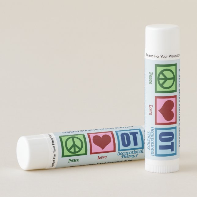 Peace Love Occupational Therapy Custom OT Lip Balm (Front)