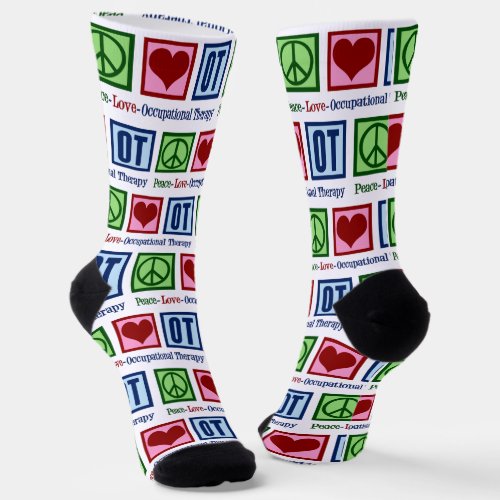 Peace Love Occupational Therapy Cute OT Socks