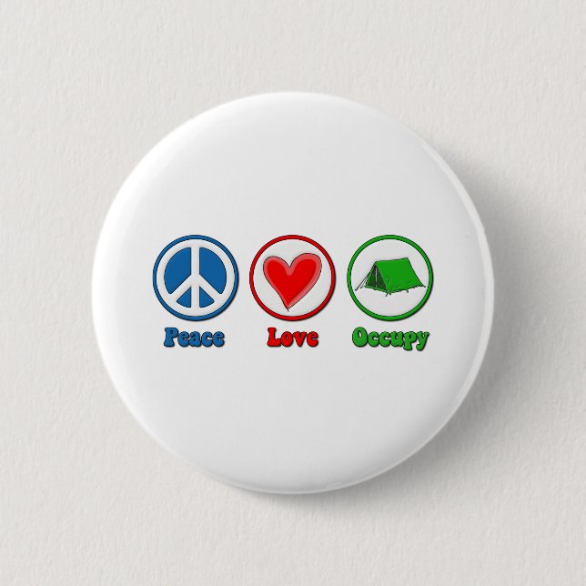 Peace Love Occupy Button (Front)