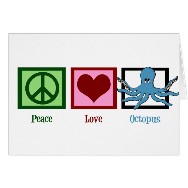 Peace Love Octopus Cards (Front Horizontal)