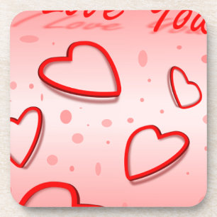 Peace Love Office Party Thanks Pattern Colorful Coaster