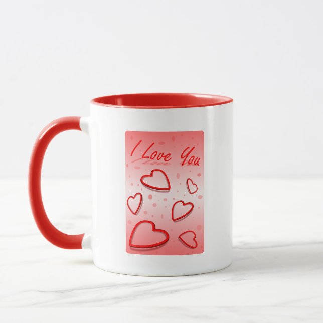 Peace Love Office Party Thanks Pattern Colorful Mug (Left)