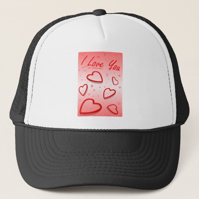 Peace Love Office Party Thanks Pattern Colorful Trucker Hat (Front)