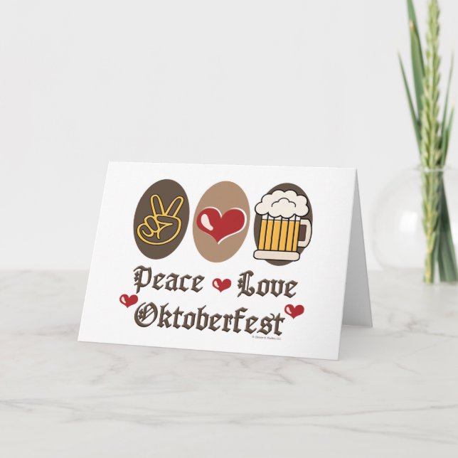 Peace Love Oktoberfest Blank Greeting Card (Front)