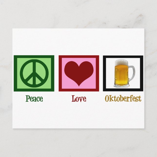 Peace Love Oktoberfest Postcard (Front)