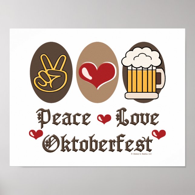 Peace Love Oktoberfest Poster (Front)