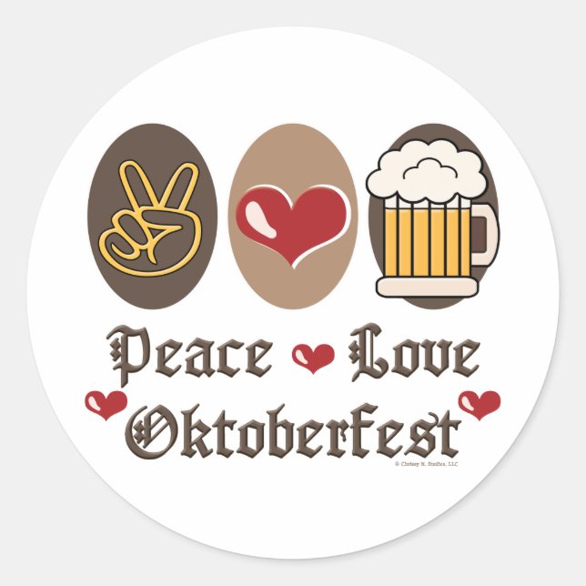 Peace Love Oktoberfest Stickers (Front)