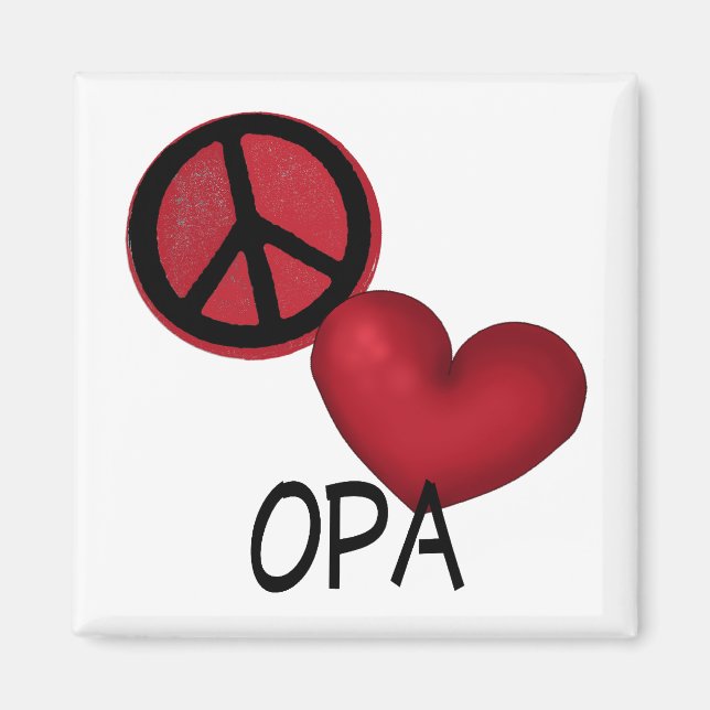 Peace Love Opa Magnet (Front)