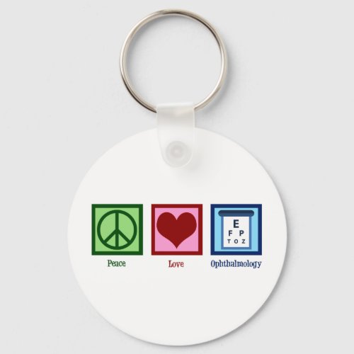 Peace Love Ophthalmology Keychain