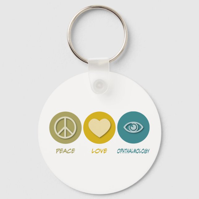 Peace Love Ophthalmology Keychain (Front)