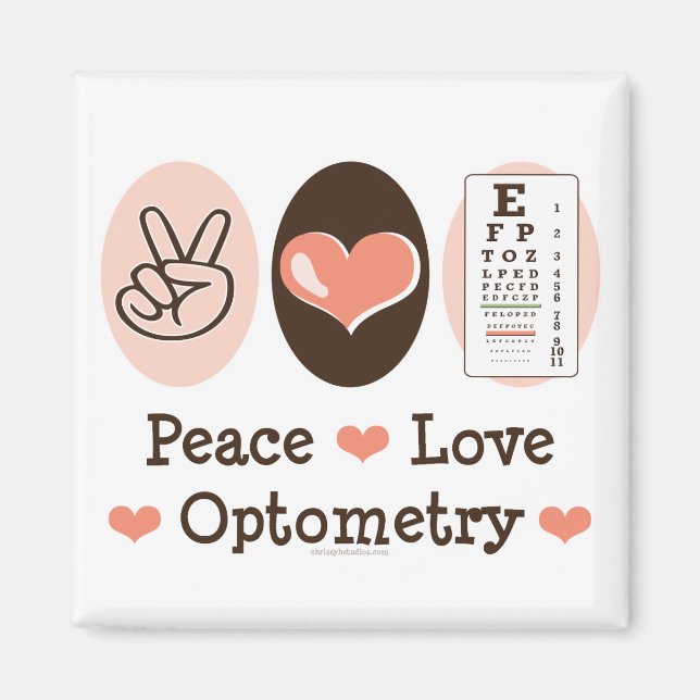 Peace Love Optometry Magnet (Front)
