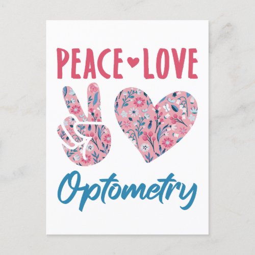 Peace Love Optometry Optometrist Postcard