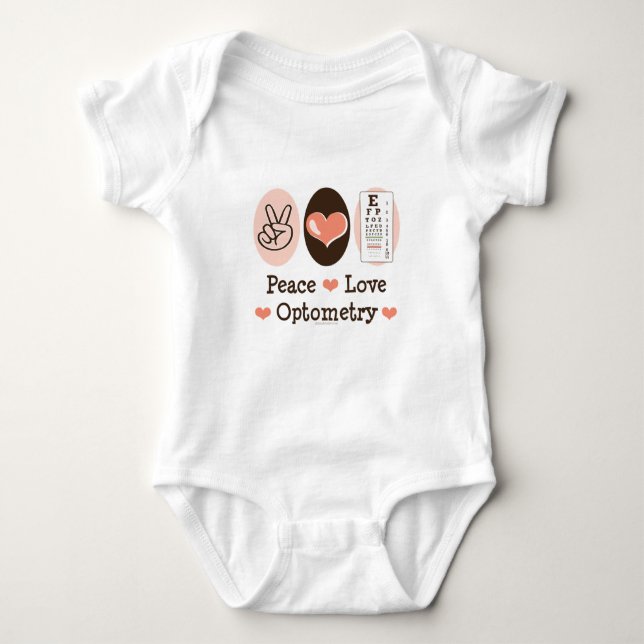 Peace Love Optometry Optometrist Raglan T-shirt (Front)
