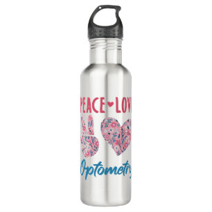 Peace Love Optometry Optometrist Stainless Steel Water Bottle