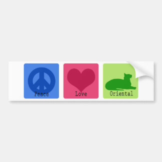 Peace Love Oriental Bumper Sticker