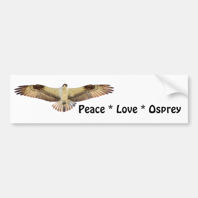 Peace Love Osprey bird Bumper Sticker (Front)