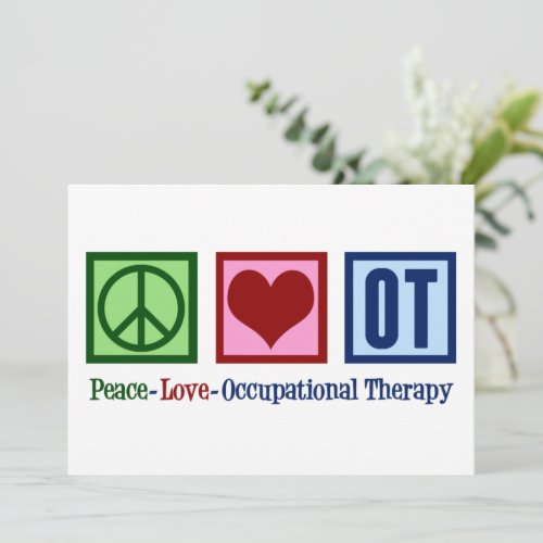 Peace Love OT Occupational Therapist Holiday Card