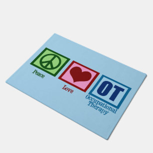 Peace Love OT Occupational Therapy Doormat