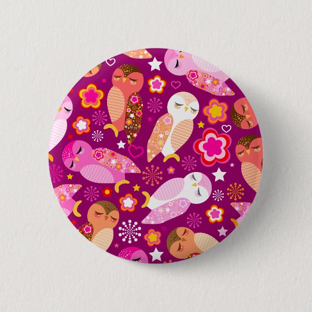 Peace & Love Owls Button (Front)