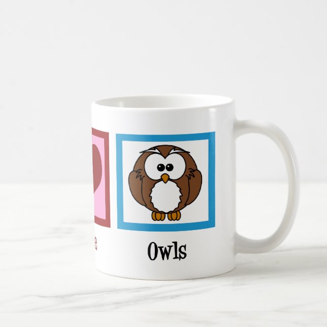Peace Love Owls Coffee Mug (Right)