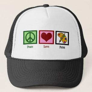 Peace Love Paint Trucker Hat