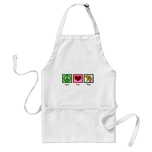 Peace Love Painting Adult Apron (Front)