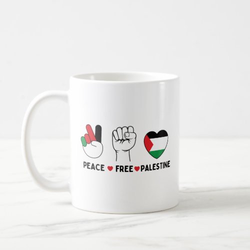 peace love palestine _freedom for palestinians coffee mug