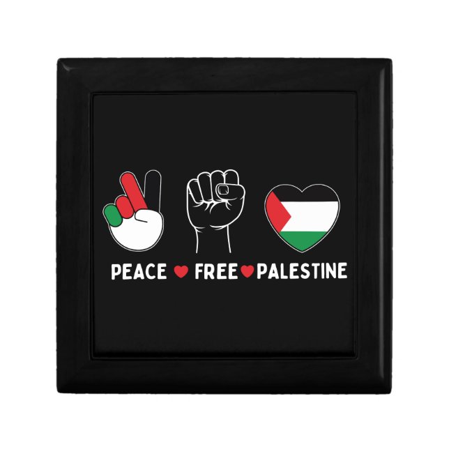 peace love palestine -freedom for palestinians gift box (Front)