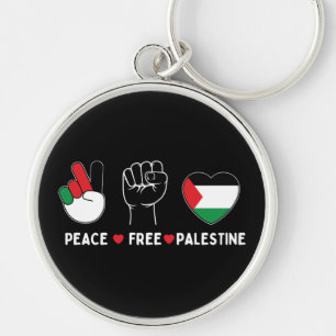 peace love palestine -freedom for palestinians keychain