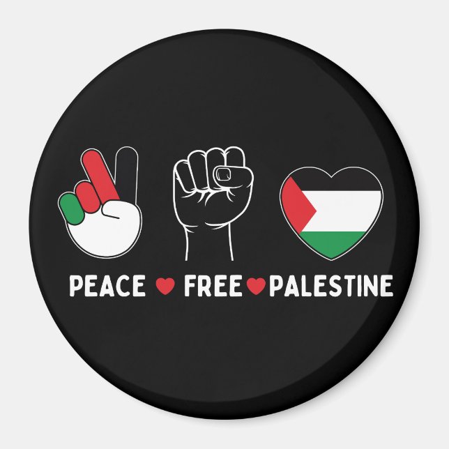 peace love palestine -freedom for palestinians magnet (Front)